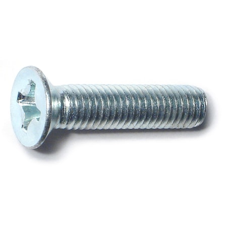 Midwest Fastener M8-1.25 x 35 mm Phillips Flat Machine Screw, Zinc Plated Steel, 50 PK 51522
